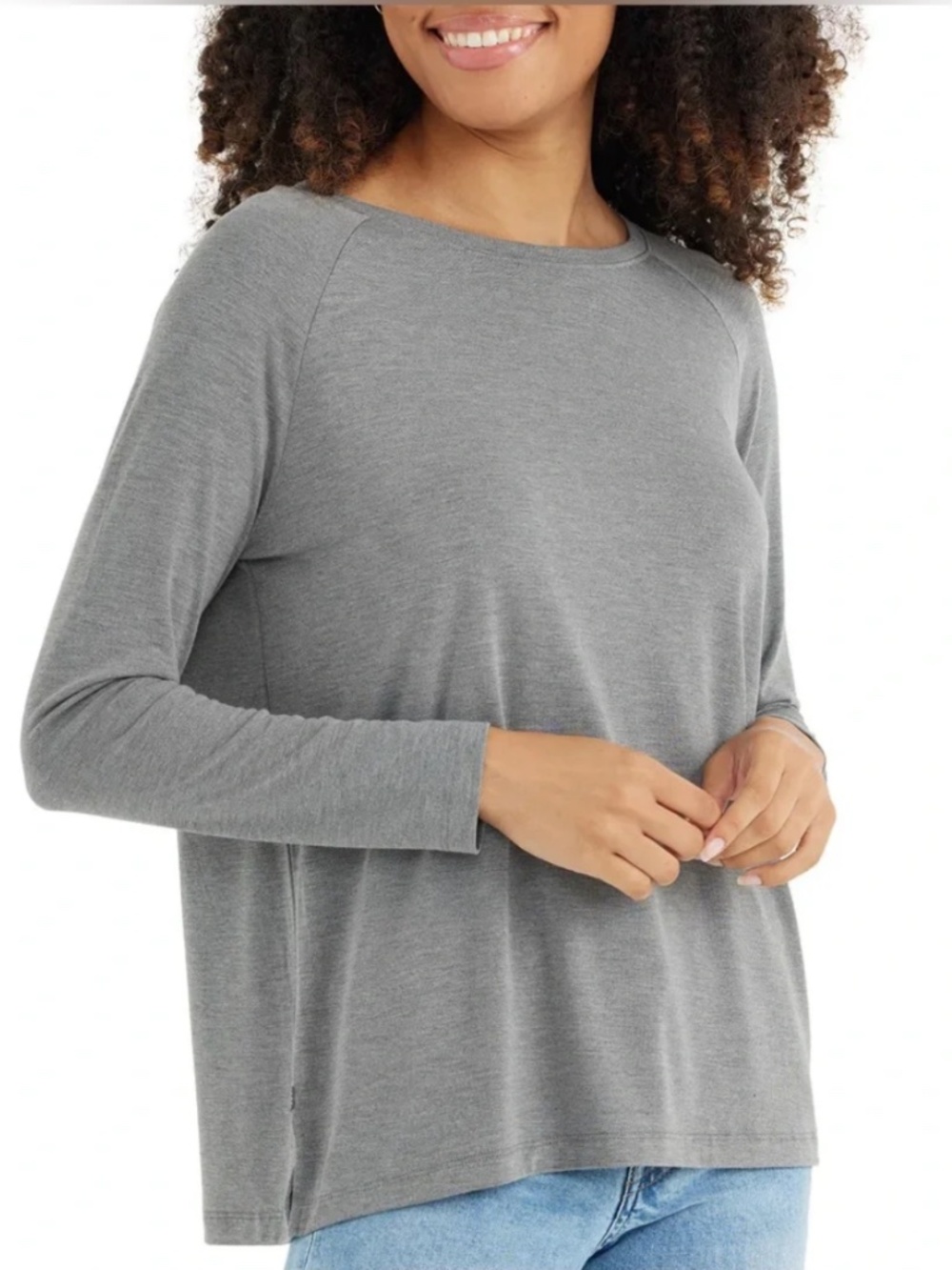 Free Fly Apparel Women's Buttery Soft Long Sleeve Tee with Split Hem